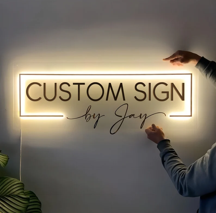 Custom 3D LED Backlit Sign,Custom Beauty Bar Sign,Personalized Wall Acrylic Sign,Custom Shop Signage For Office Decor,Custom LED logo sign