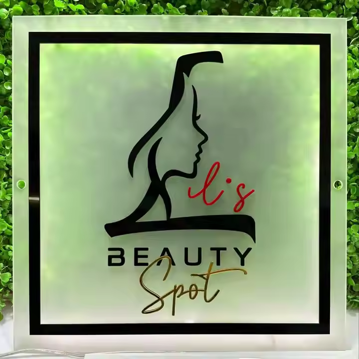 Custom 3D Square Business Logo Signage, Acrylic Backlit Signs, Neon Backlit Business Sign, Custom Acrylic Lighted Logo, Salon Backlit Wall Sign