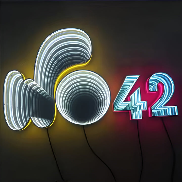 Custom Infinity Mirror 3D Led Sign, LED Track Channel Letters, Infinity Mirror Neon Sign, Business Letter Sign