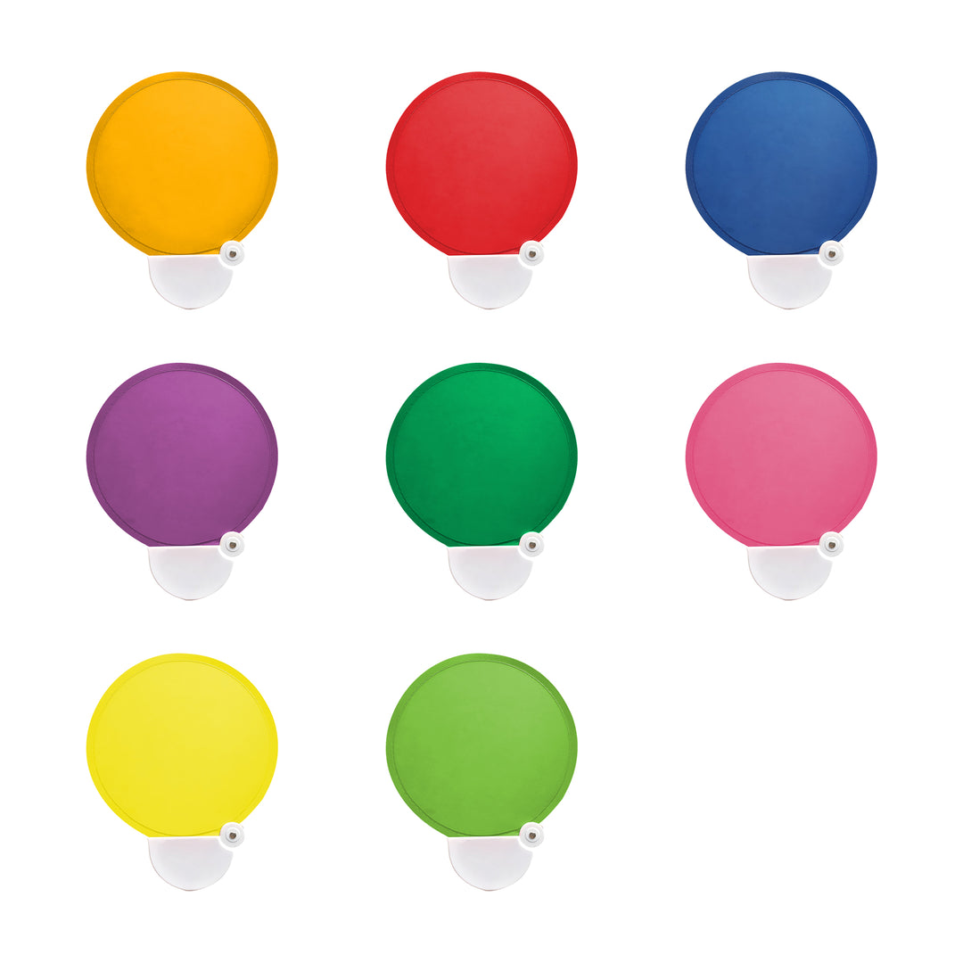 Custom Hand Fan with Case, Round Fold-up Flying Disc Fan