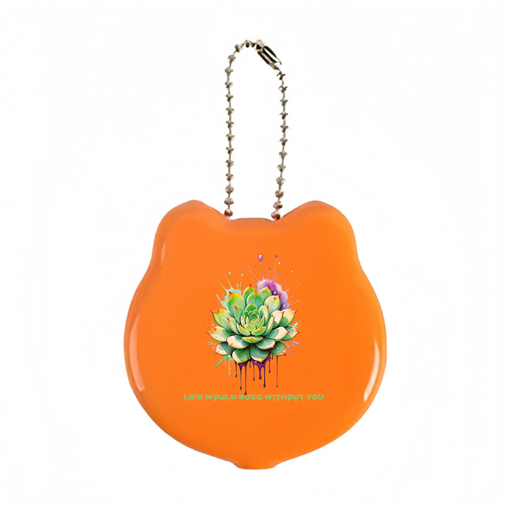 Cat Shaped PVC Coin Purse, Custom Logo Money Holder With Key Chain