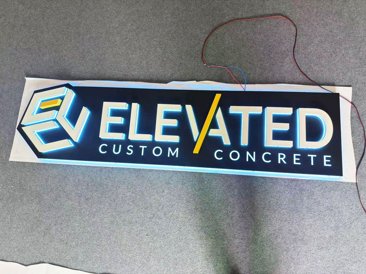 Custom 3D Metal Signage with Backing Board, Salon Logo Sign, Backlit Business Signs, Illuminated Letter Sign