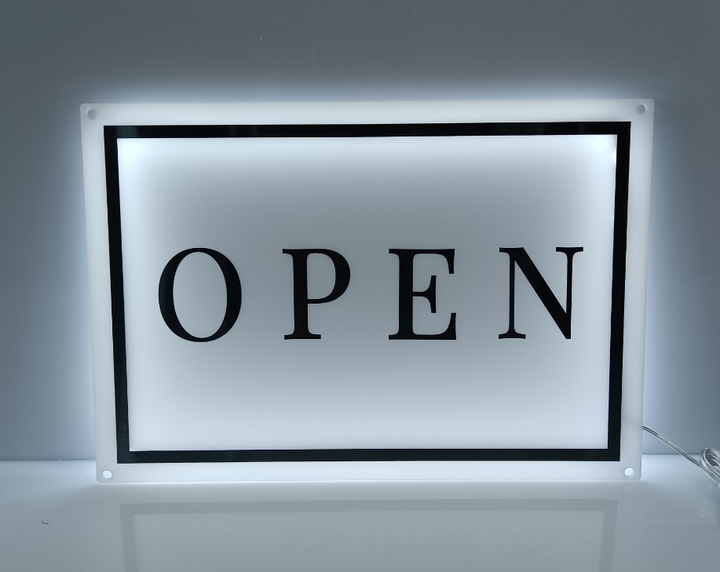 3D Rectangular Backlit Business Sign Wall, Custom LED logo Sign, Backlit Logo Sign, Light Up Sign, Salon Backlit Sign, Office Wall Sign