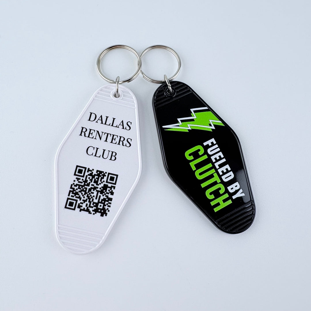 Custom Vintage Plastic Keychain, Personalized Retro Key Holder, Hotel Motel Keychains