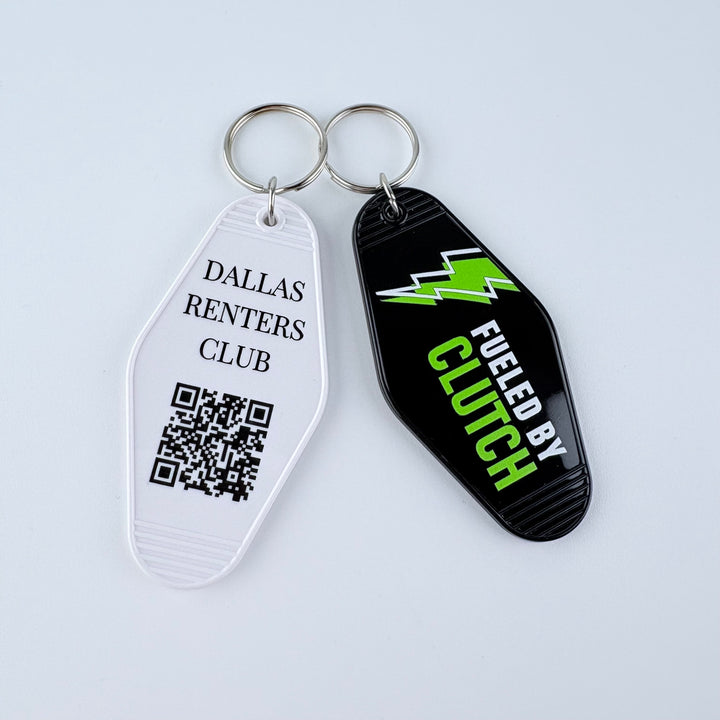 Custom Vintage Plastic Keychain, Personalized Retro Key Holder, Hotel Motel Keychains