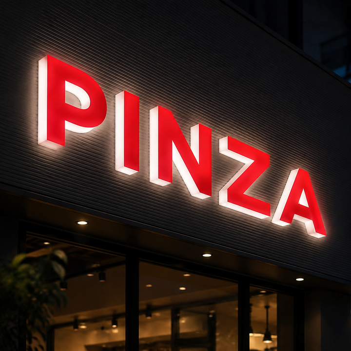 Custom Acrylic Full Lit Letter Sign, 3D LED Channel Letters for Business Storefronts