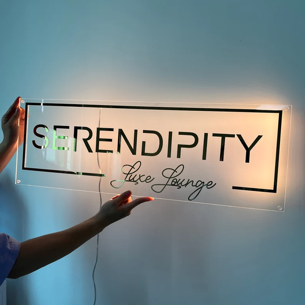 Custom Acrylic LED Backlit Logo Sign for Beauty Bar Shop Office Wall Decor