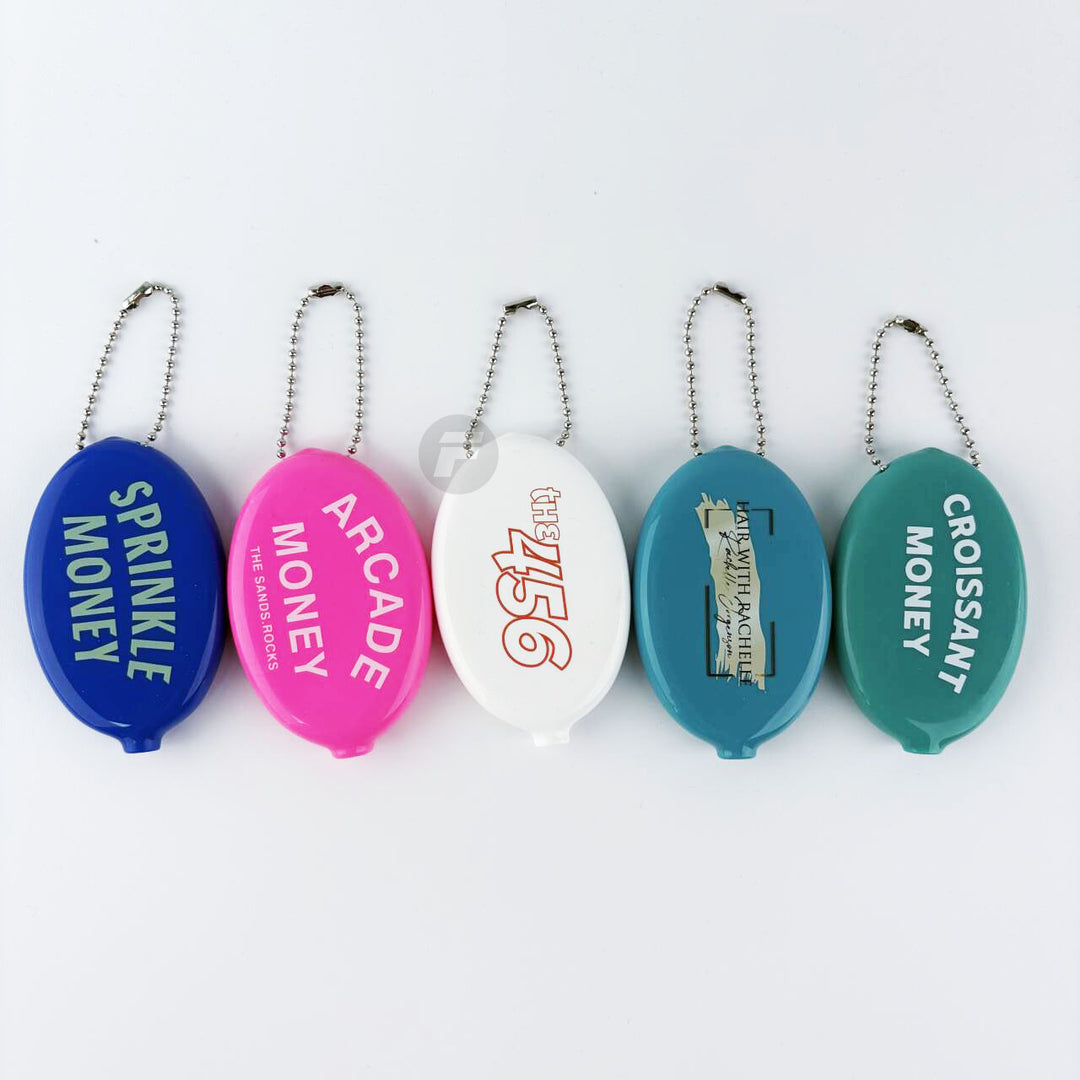 Personalized Rubber Coin Pouch Keychain, Custom  Silicone Coin Pouch, Bag Charm