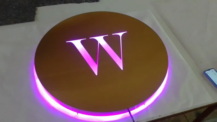 Custom Hollow Cut metal Sign, Metal Light Box Sign, Company Name Sign, 3D Backlit Logo