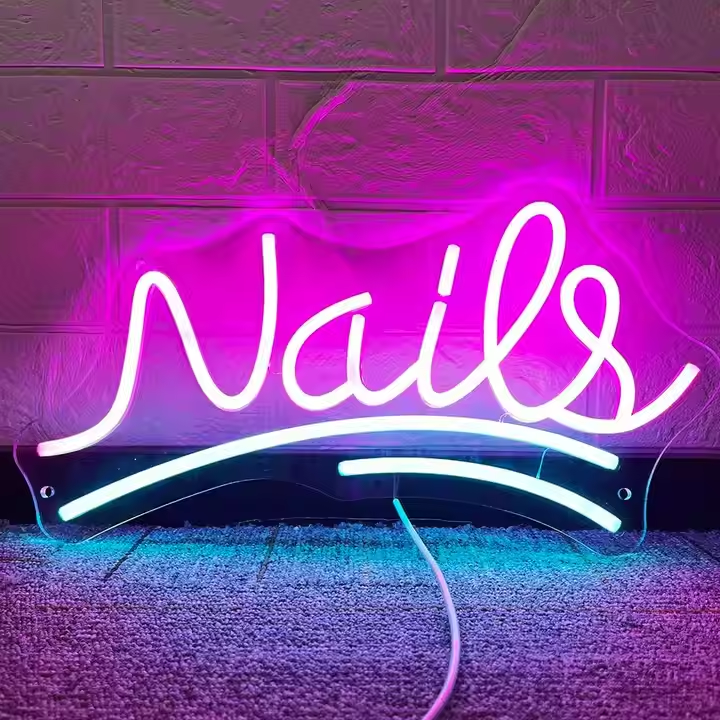 Nails Neon Sign, Nail Spa LED Light Custom, Beauty Shop Led Sign, Salon Wall Decors