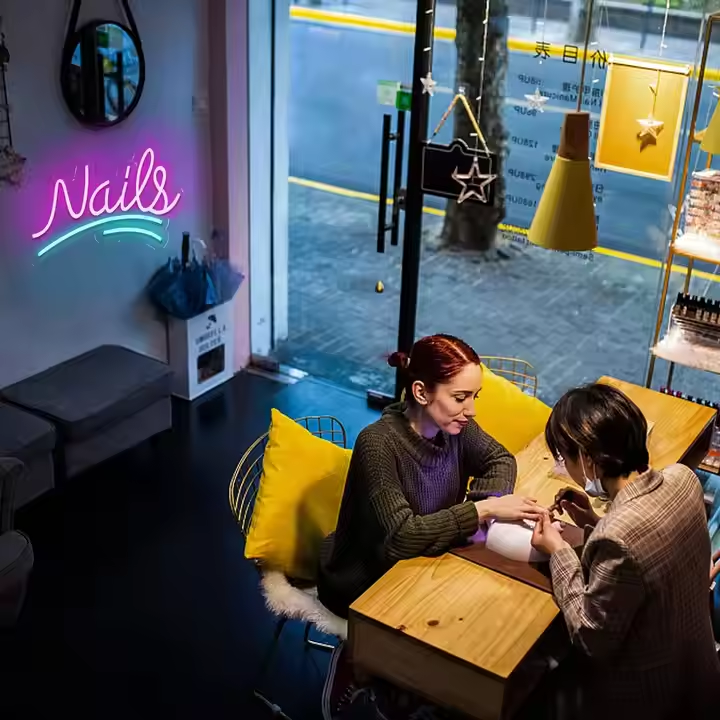 Nails Neon Sign, Nail Spa LED Light Custom, Beauty Shop Led Sign, Salon Wall Decors