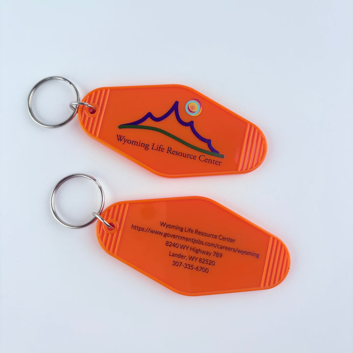 Custom Vintage Plastic Keychain, Personalized Retro Key Holder, Hotel Motel Keychains