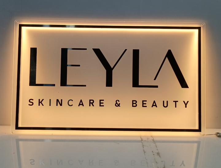 3D Rectangular Backlit Business Sign Wall, Custom LED logo Sign, Backlit Logo Sign, Light Up Sign, Salon Backlit Sign, Office Wall Sign