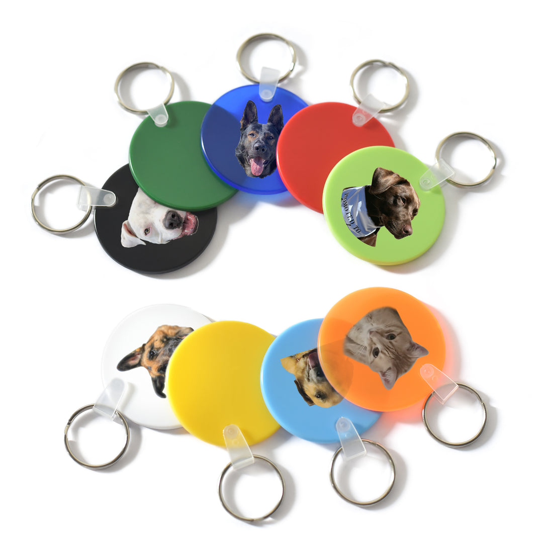 Custom Silicone Soft Key Tag Luggage, Round Shape Tag Cat and Dog Pet Nameplate
