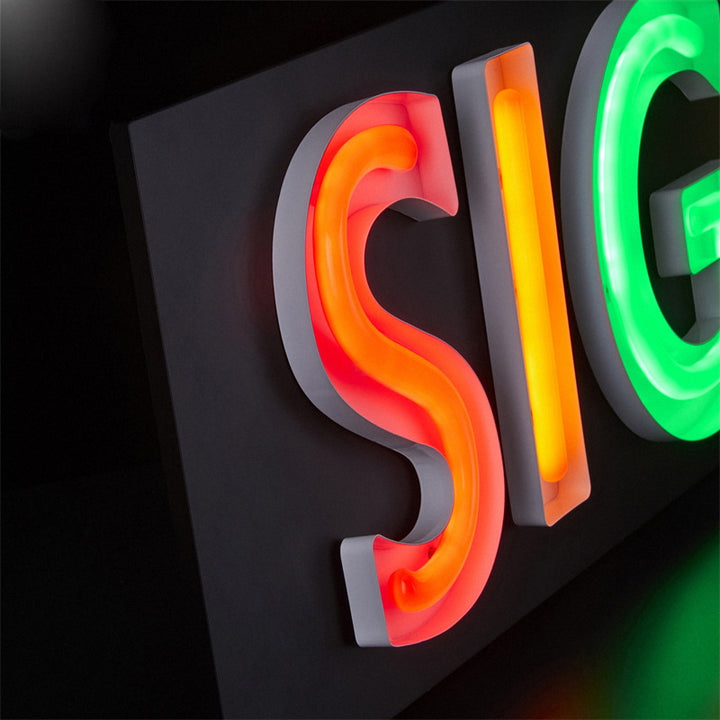 3D Metal Open Face Channel Letter Signs, Custom LED Neon Letters for Wall Decor, Neon Channel Letter Sign