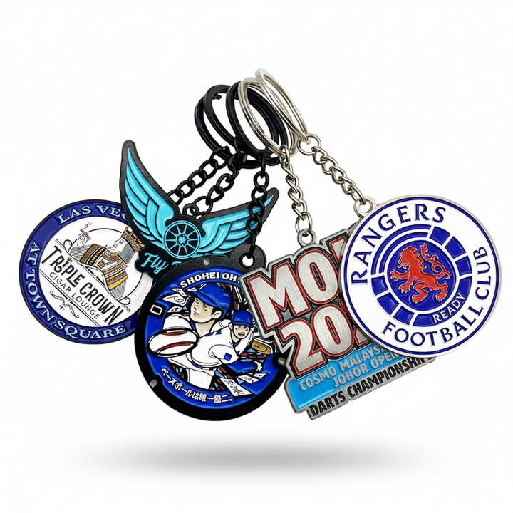 Custom Metal Keychain, Personalized Enamel or Die-Struck Keyring for Business & Events