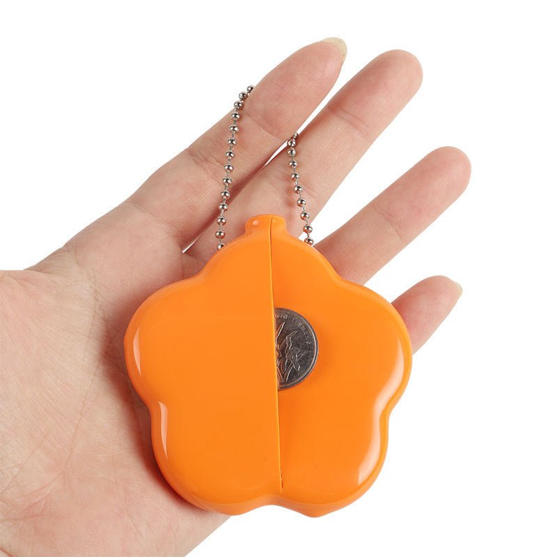 Custom Flower Shaped Coin Purse Storage Bag, Rubber Coin Pouch Wallet Keychain