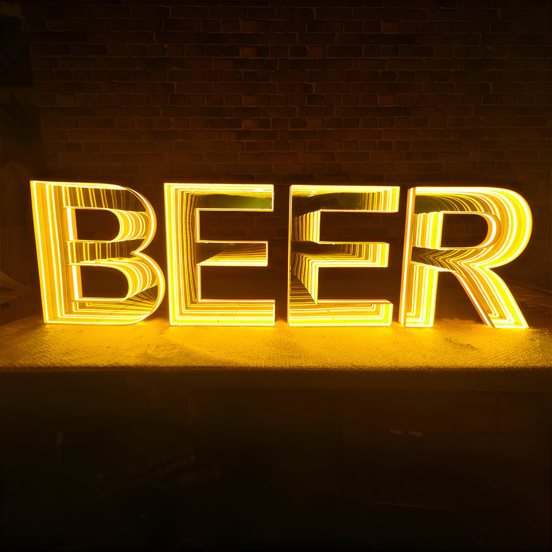 Custom Infinity Mirror 3D Led Sign, LED Track Channel Letters, Infinity Mirror Neon Sign, Business Letter Sign