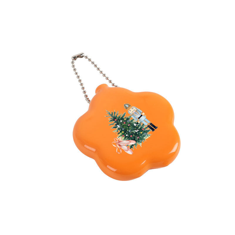 Custom Flower Shaped Coin Purse Storage Bag, Rubber Coin Pouch Wallet Keychain