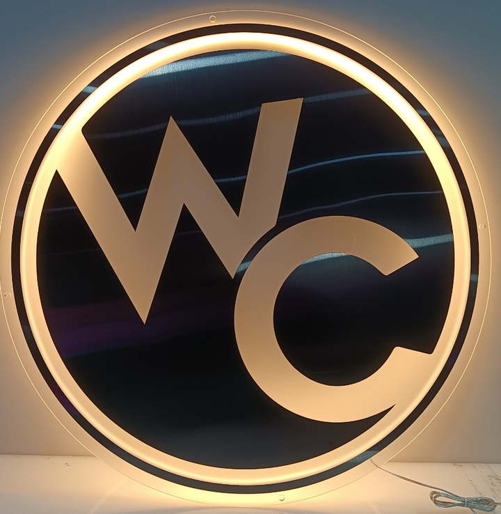 Custom Backlit Sign, Custom Acrylic Sign, Illuminated Logo Sign, Backlit Sign, Round Acrylic Sign, Reception Sign, Studio Sign