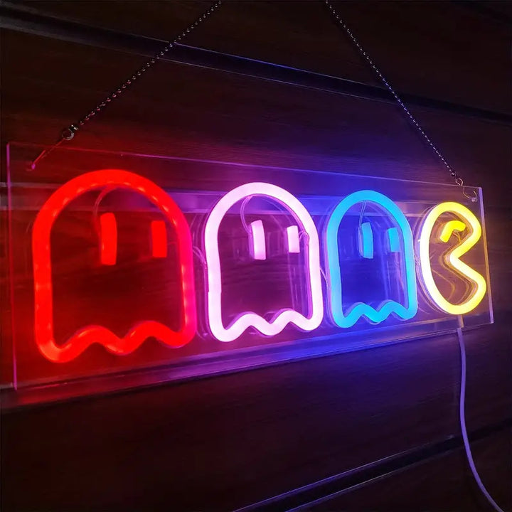 Pac-Man Neon Sign for Game Room Decor