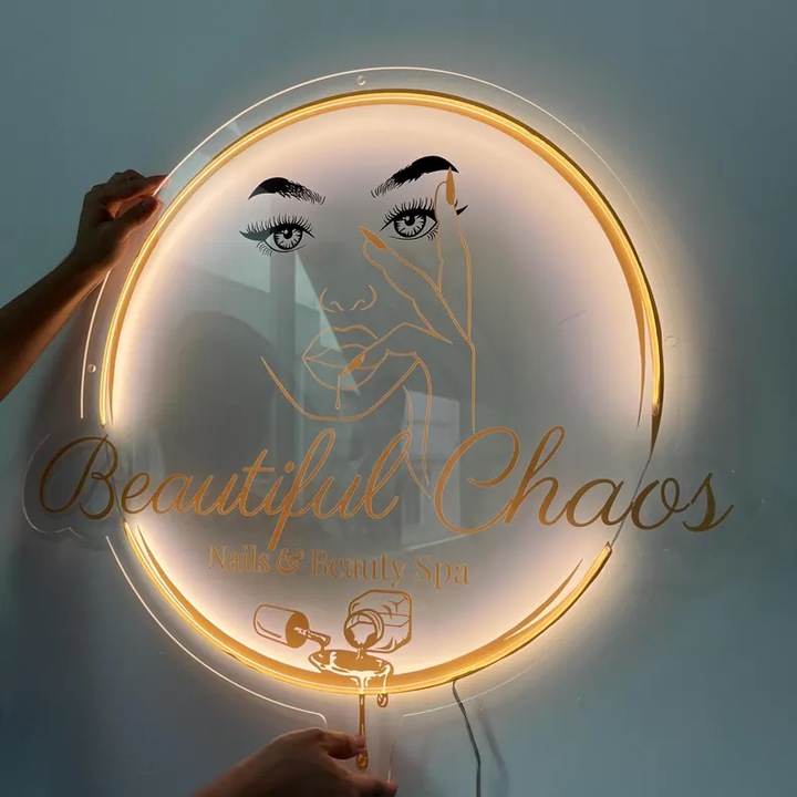 Custom Backlit Sign, Custom Acrylic Sign, Illuminated Logo Sign, Backlit Sign, Round Acrylic Sign, Reception Sign, Studio Sign