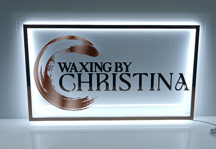 3D Rectangular Backlit Business Sign Wall, Custom LED logo Sign, Backlit Logo Sign, Light Up Sign, Salon Backlit Sign, Office Wall Sign