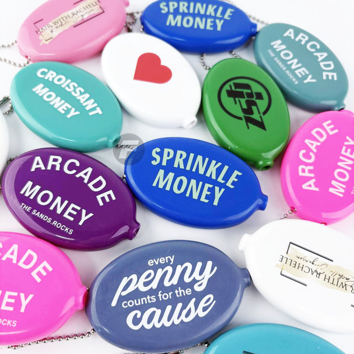 Personalized Rubber Coin Pouch Keychain, Custom  Silicone Coin Pouch, Bag Charm