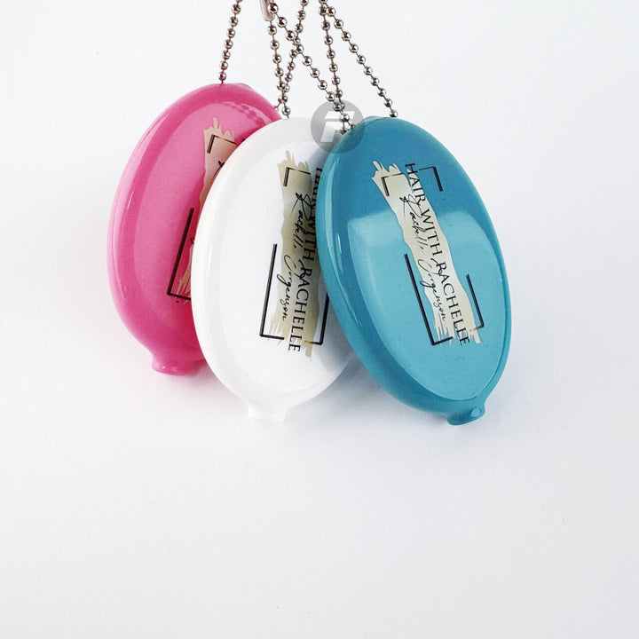 Personalized Rubber Coin Pouch Keychain, Custom  Silicone Coin Pouch, Bag Charm