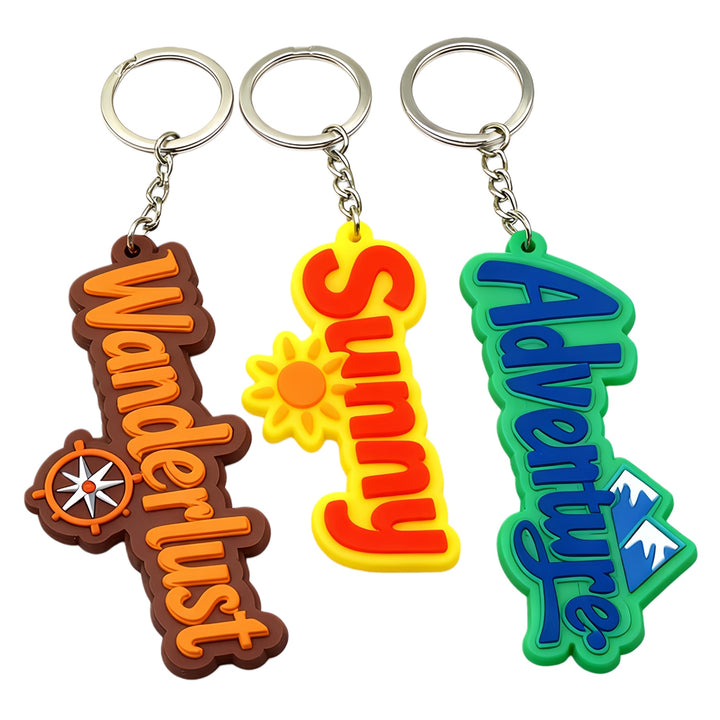 Wholesale 3D PVC Rubber Keychain, Personalized Soft Silicone Keyring for Business