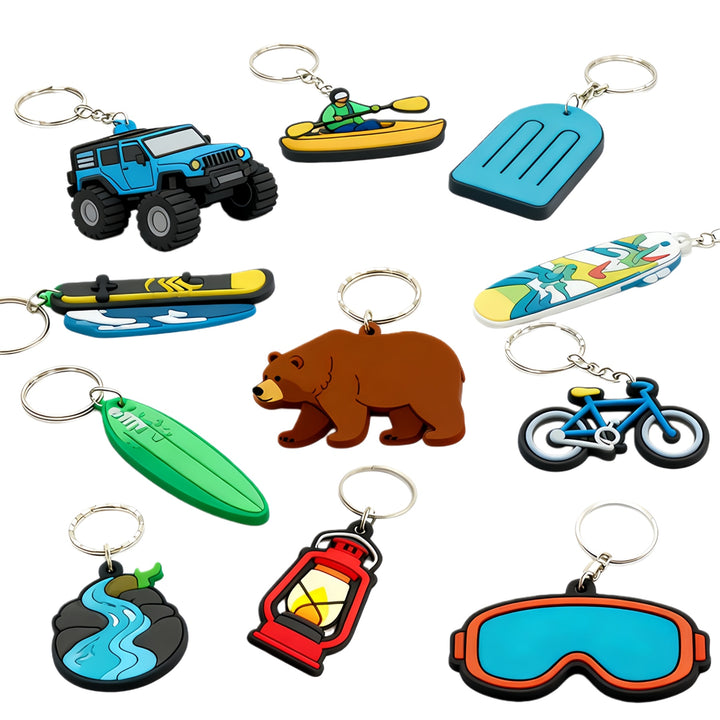 Wholesale 3D PVC Rubber Keychain, Personalized Soft Silicone Keyring for Business