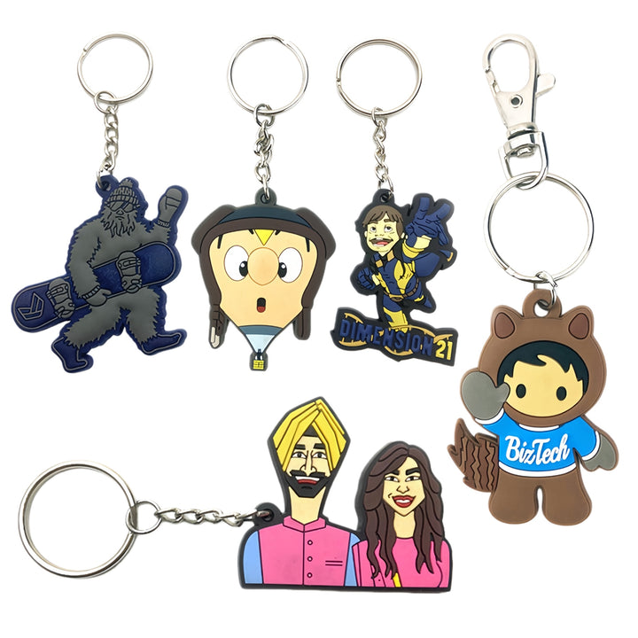 Wholesale 3D PVC Rubber Keychain, Personalized Soft Silicone Keyring for Business
