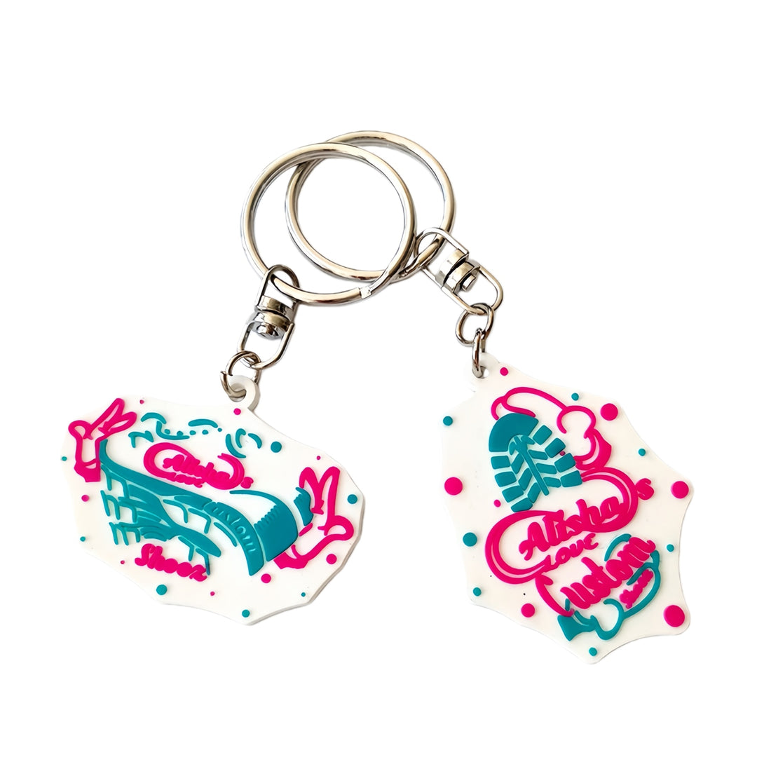 Custom 2D/3D Soft Pvc Silicone Die Cut Keyring Rubber, Personalized Keychains