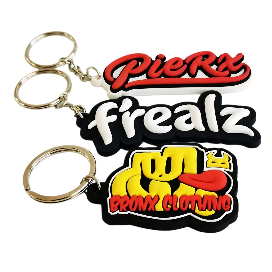 Wholesale 3D PVC Rubber Keychain, Personalized Soft Silicone Keyring for Business