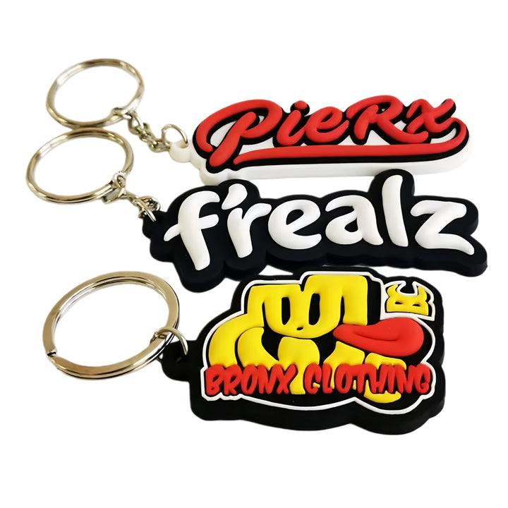 Wholesale 3D PVC Rubber Keychain, Personalized Soft Silicone Keyring for Business