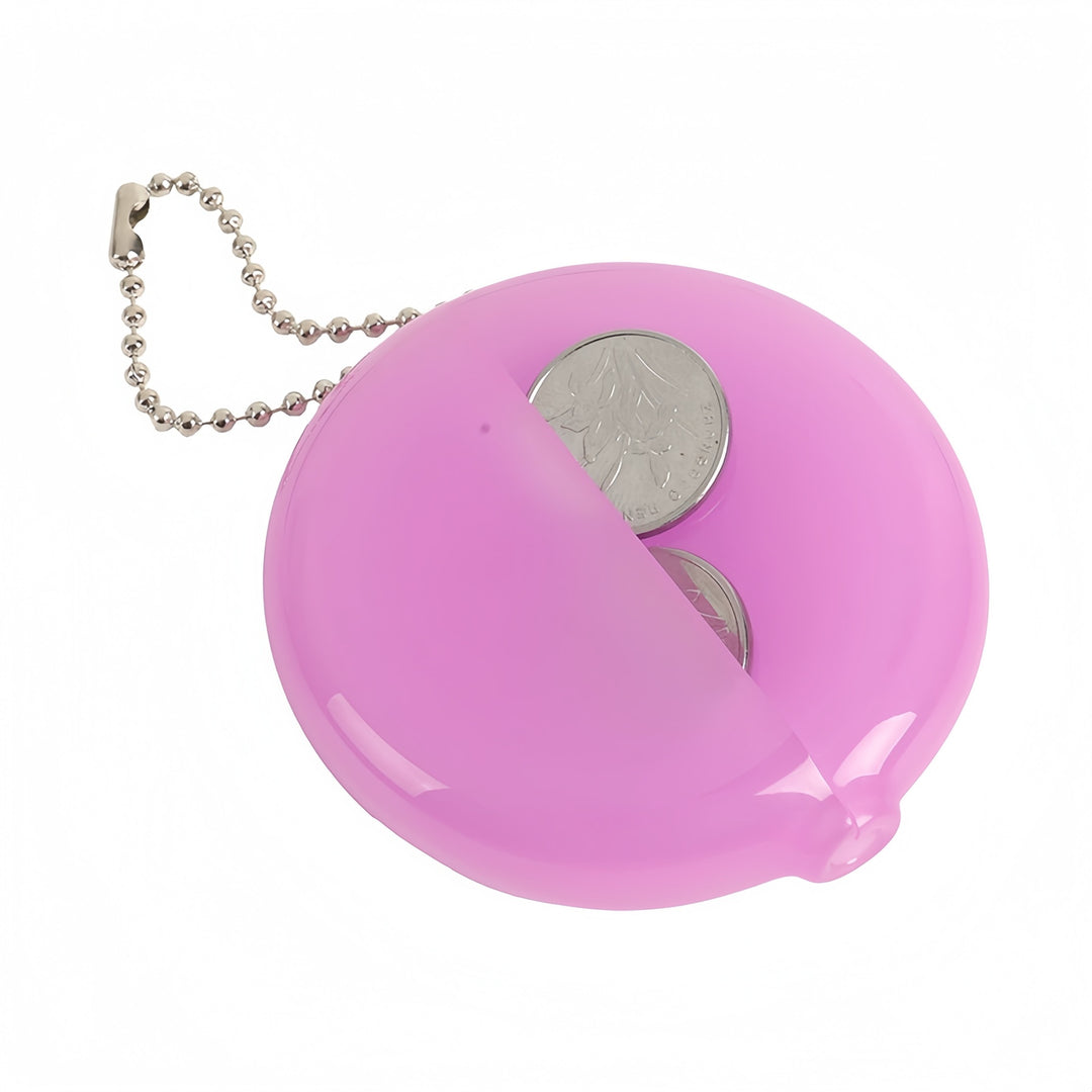 Vintage Rubber Squeeze Change Purse Keychains, Retro Coin Token Money Trinket Holder