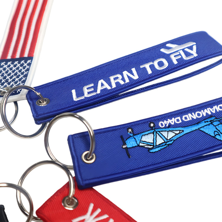 Custom Embroidered Key Tag, Personalized Fabric Keyring