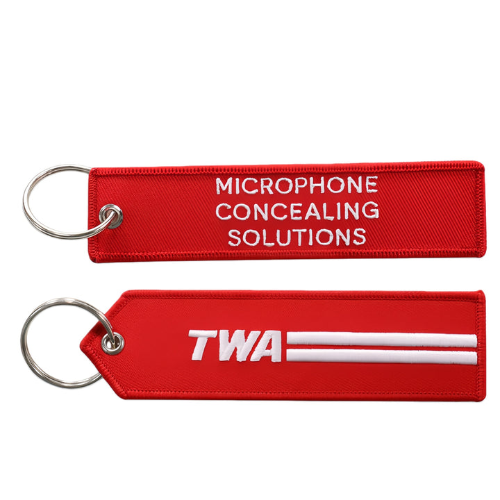 Custom Embroidered Key Tag, Personalized Fabric Keyring