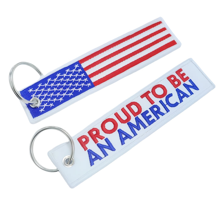 Custom Embroidered Key Tag, Personalized Fabric Keyring