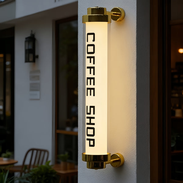 Custom Acrylic Cylindrical LED Light Box, Round Tube Hanging Advertising Sign