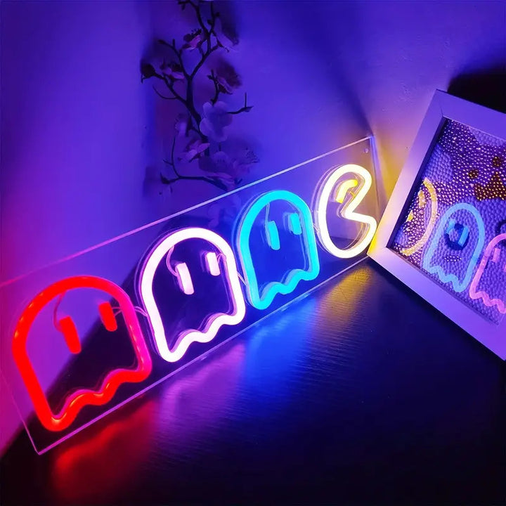Pac-Man Neon Sign for Game Room Decor